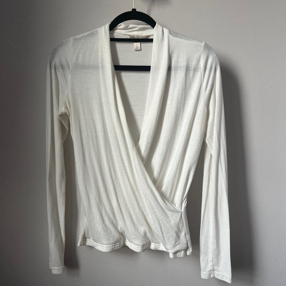 White Banana Republic Criss cross blouse wrap blouse